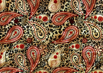 ethnic paisley 3d embroidery pattern