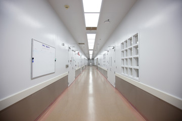 Hallway of pharmaceutical manufacturing plant
