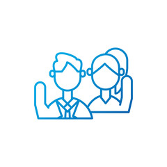 Isolated woman and man meeting vector design