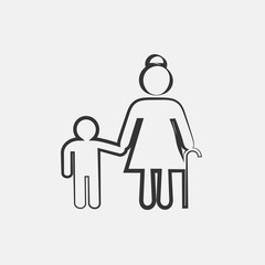 Fototapeta premium grand mother and grand child icon vector for web and graphic design