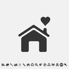 happy home love icon vector for web and graphic design