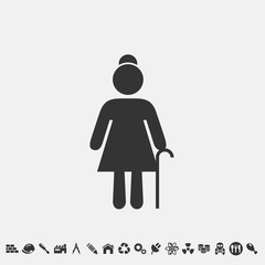 old woman icon vector for web and graphic design