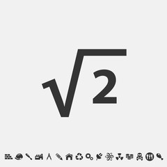 square root 2 icon vector for web and graphic design