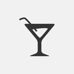 cocktail drink vector icon for web and graphic design