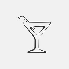 cocktail drink vector icon for web and graphic design