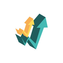 Isolated increase arrows vector design