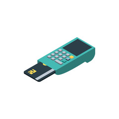 Isolated dataphone and credit card vector design