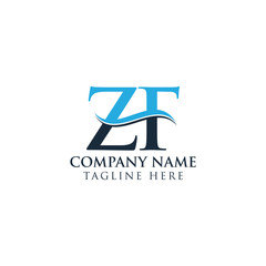 Initial ZF Letter Linked Logo Vector Template. Creative Letter ZF Logo Vector.