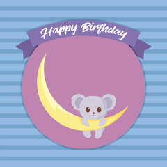 koala cartoon of happy birthday concept vector design