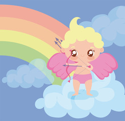 Obraz na płótnie Canvas Cupid baby cartoon of valentines day vector design