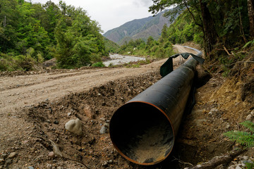 Matiri Project hydroelectricity scheme, the Matiri Valley, Kahurangi National Park, New Zealand.