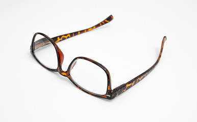 Reading glasses tortoiseshell pattern isolated