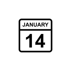 calendar - January 14 icon illustration isolated vector sign symbol