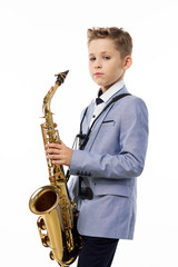 Fototapeta premium man playing the saxophone