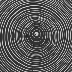 Tree rings background, cut tree trunk, wooden texture, lumber black and white concept. Vector graphics.