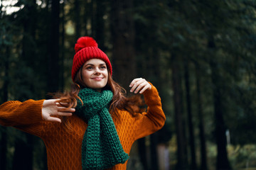 portrait of young woman in winter park