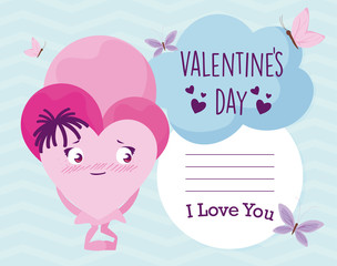 Female heart cartoon of valentines day vector design