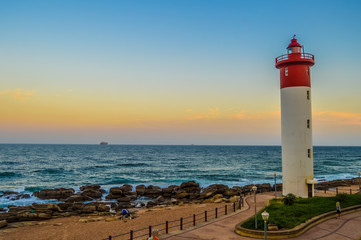 Fototapeta premium Umhlanga Lighthouse one of the world's iconic lighthouses in Durban north KZN South Africa