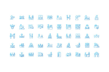 Isolated people meeting icon set vector design