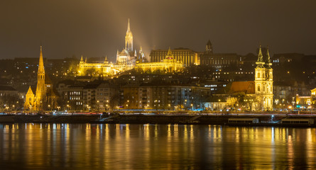 Naklejka na ściany i meble Panoramic Budapest Night