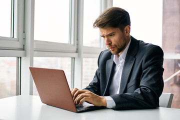 businessman working on laptop