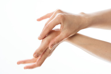 hands isolated on white background