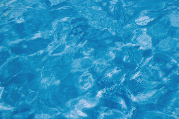 The beautiful and bright blue Ripple in swimming pool.