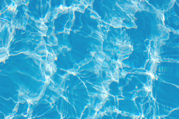 The beautiful and bright blue Ripple in swimming pool.