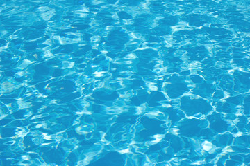 The beautiful and bright blue Ripple in swimming pool.
