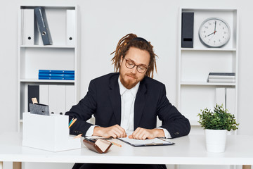 businesswoman working in office