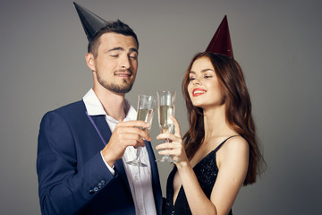 cheerful young couple holiday fun lifestyle