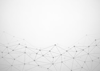 Abstract technology background with connecting dots and lines. Data and technology concept. Internet network connection