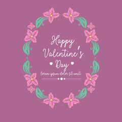 Seamless Pattern of leaf and flower frame, for happy valentine poster template design. Vector