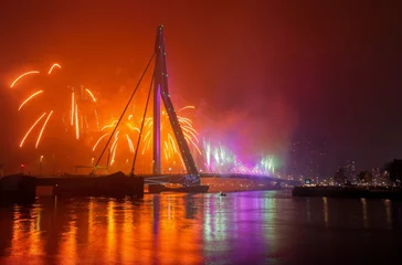 Foto auf Acrylglas Erasmusbrücke Erasmusbrücke alt neu 2020