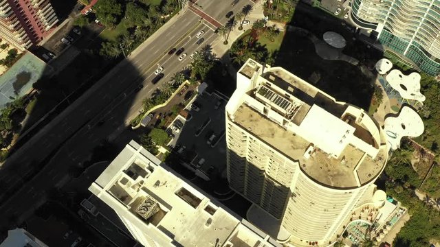Aerial drone video Samson Oceanfront Park Sunny Isles Beach FL