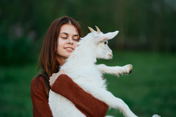 little girl with goat