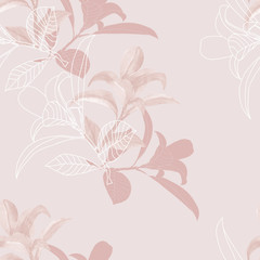 Watercolor beautiful branch.Pattern seamless on a colored background.