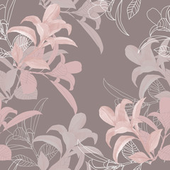 Watercolor beautiful branch.Pattern seamless on a colored background.