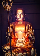 Fototapeta na wymiar Buddha images in different shapes. Shanghai China Jade Temple September 2019