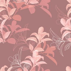 Watercolor beautiful branch.Pattern seamless on a colored background.