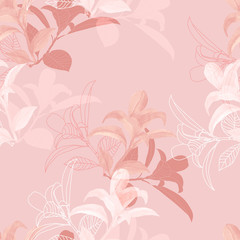 Watercolor beautiful branch.Pattern seamless on a colored background.