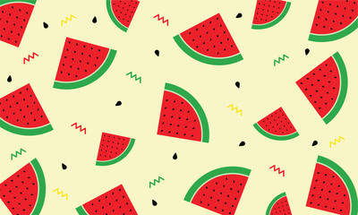 Watermelon Pattern Background. Designed for print, banner, web, backdrop, flyer, cover, etc. Suitable for your business.