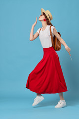 Naklejka premium woman in red dress