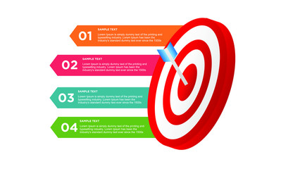 infographic target element. Business concept with options and number, steps or processes. data visualization. Vector illustration.