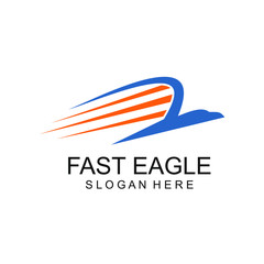 Fast Eagle Logo Design Vector