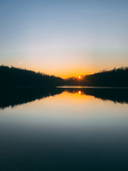 Winter sunset at Lake Marburg, Codorus State Park, Pennsylvania