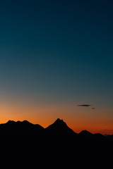 Silhouette ridges at sunset, from Malibu Canyon Overlook in Malibu, California