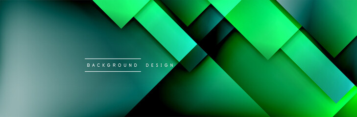 Square shapes composition geometric abstract background. 3D shadow effects and fluid gradients. Modern overlapping forms