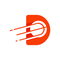 initial letter with basketball logo