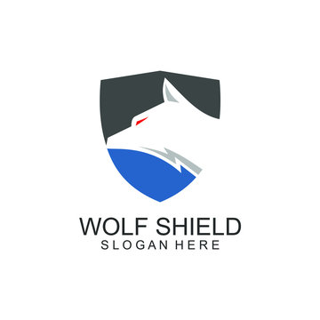 Wolf Silhouette Logo Design Vector